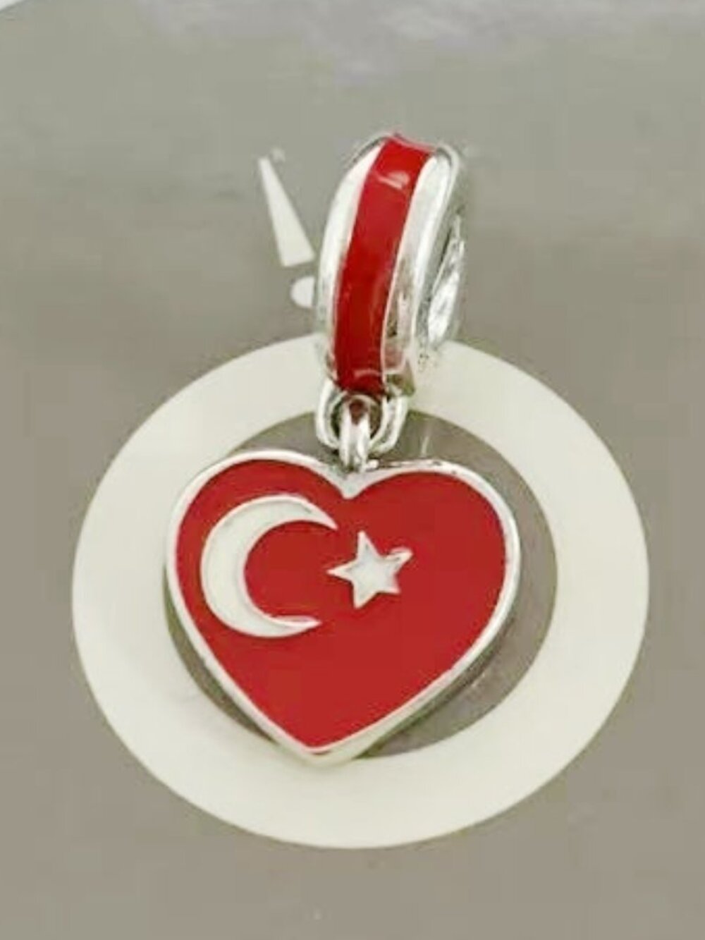 Pandora Turkey flag Dangle Charm Pendant